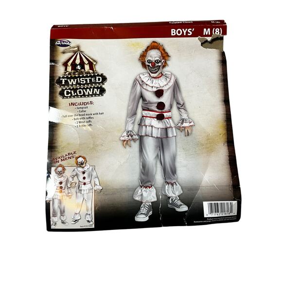 Halloween Twisted Carnival evil  Clown boys size 8 NEW costume by Fun world - Picture 1 of 5